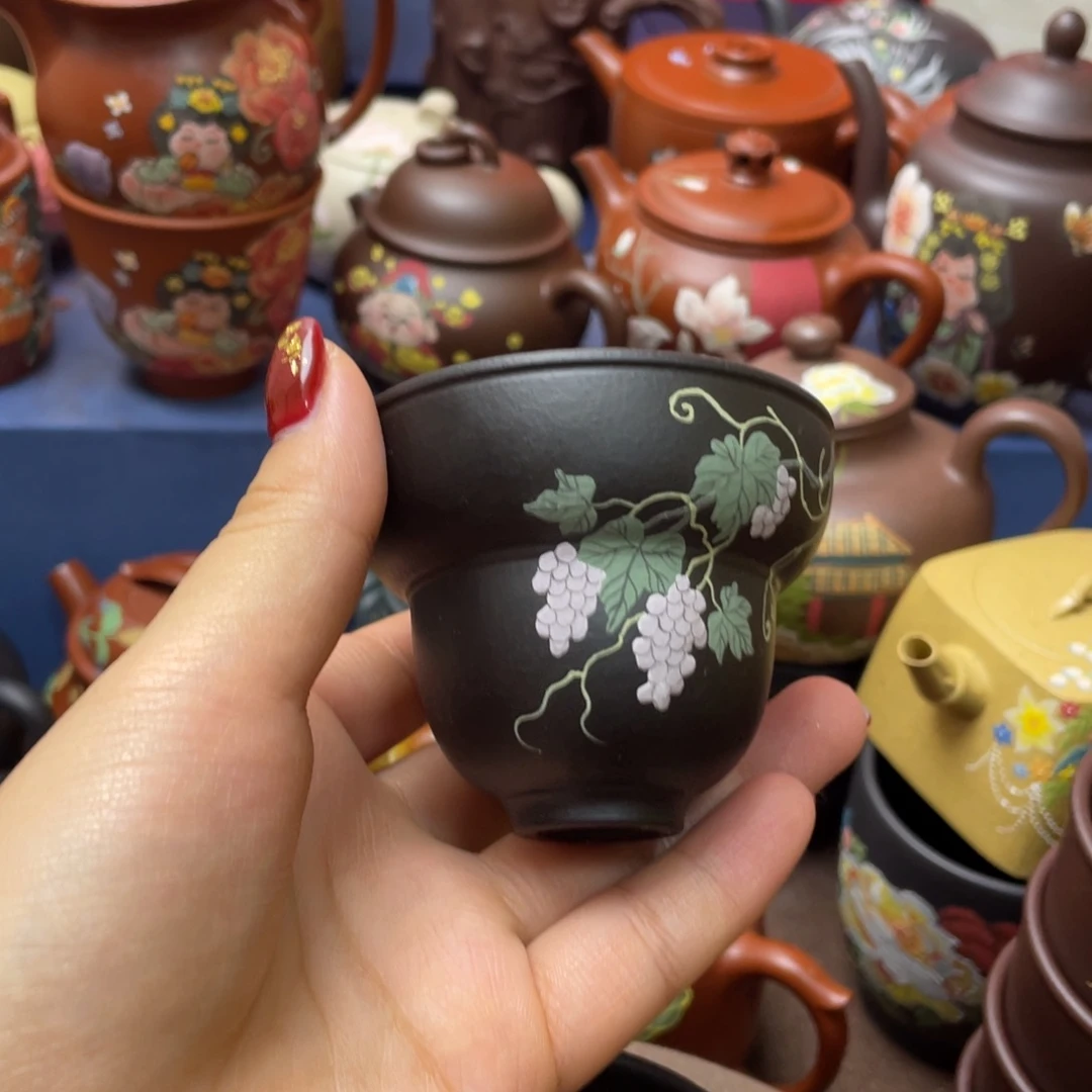 茶杯红泥紫砂主人杯100cc