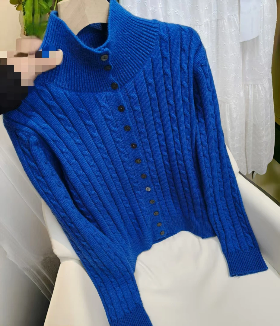 【昨日浪漫】浣熊绒高领毛衣新款秋冬韩系百搭针织开衫外套叠穿上衣