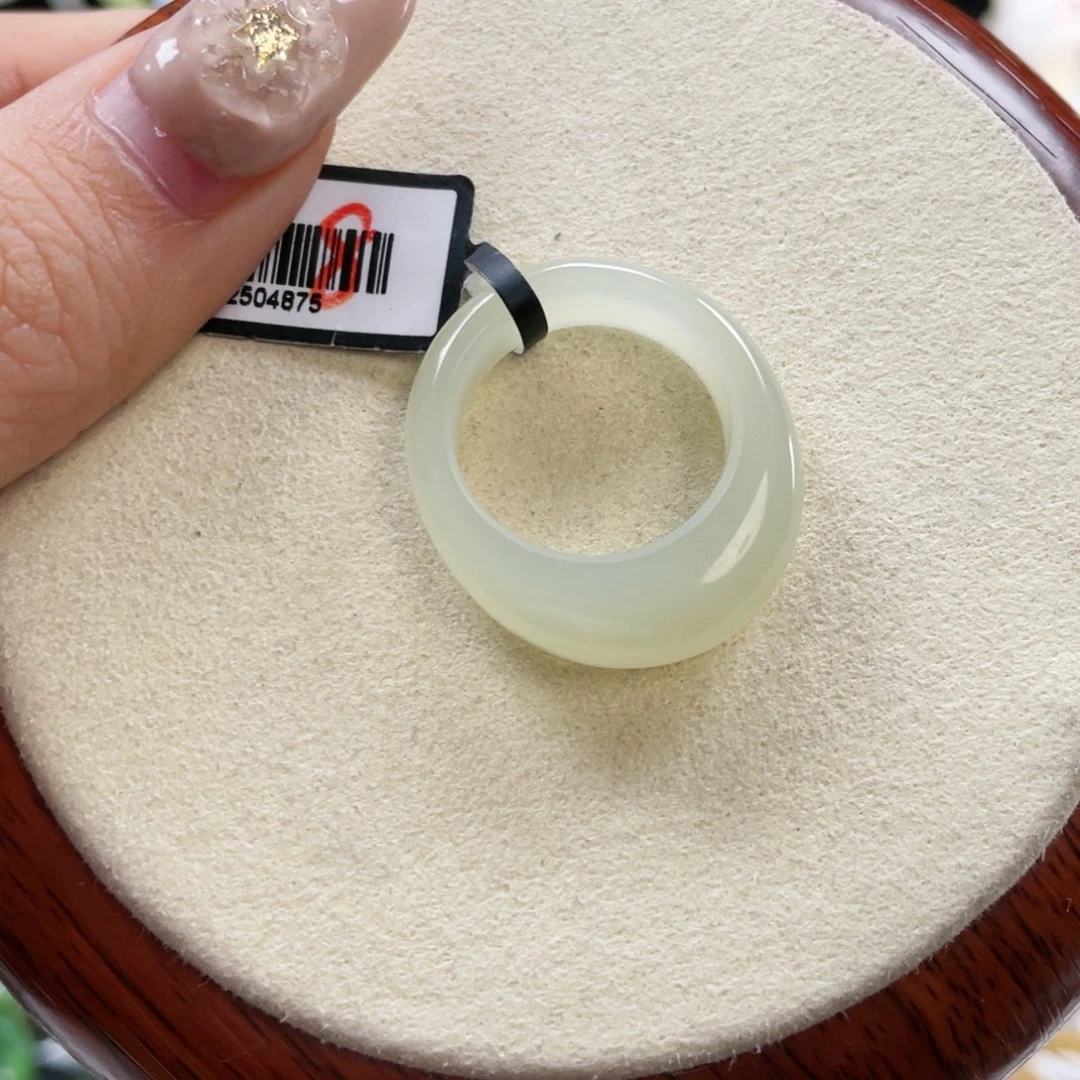 和田玉未镶嵌戒指P72浅晴馒头17.2