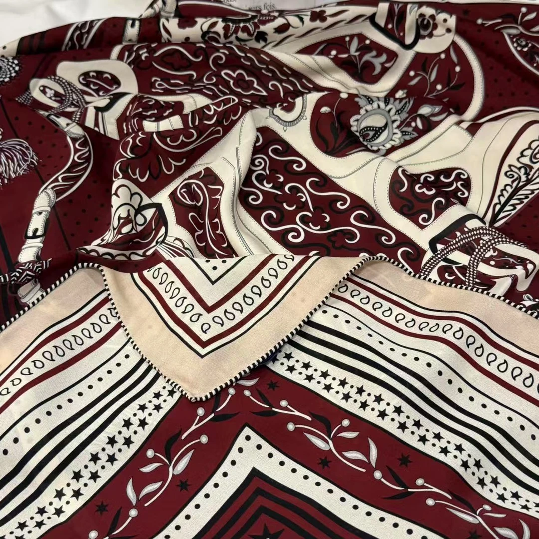 【110 6d双乔方巾-SJ-110-S-9598】 桑蚕丝105cm丝巾 时尚休闲