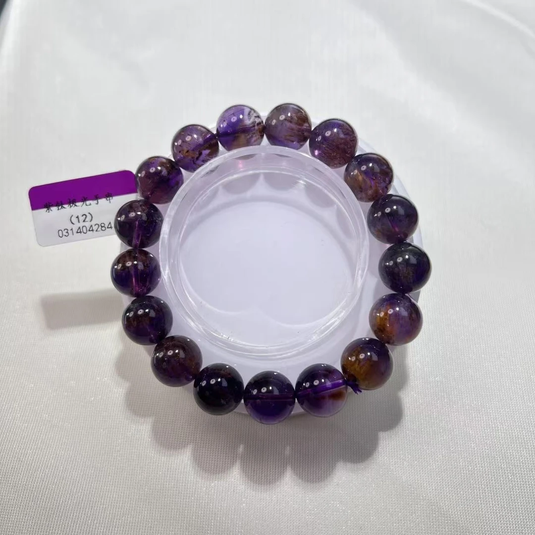 壹加田田|手工设计紫钛极光水晶手串多样性发一12mm0962lm