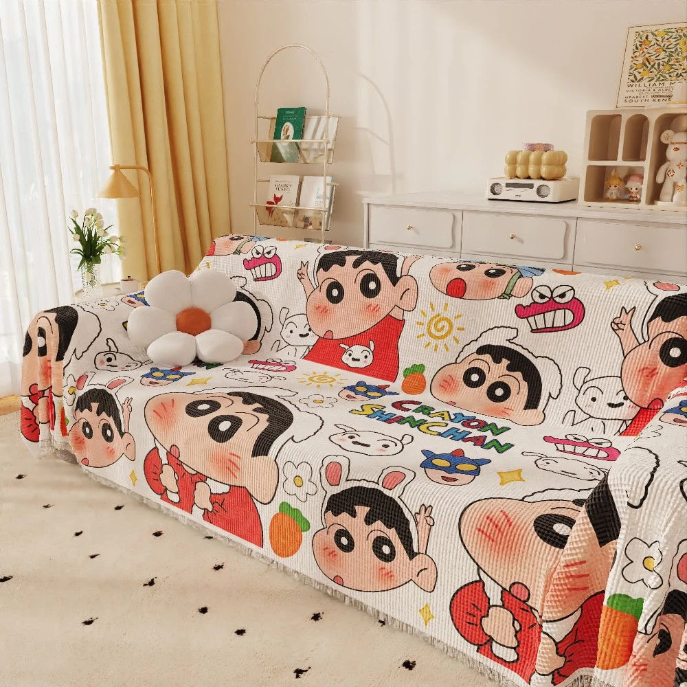 新疆西藏包邮新款沙发可爱蜡笔小新四季防滑通用沙发垫盖布一片全