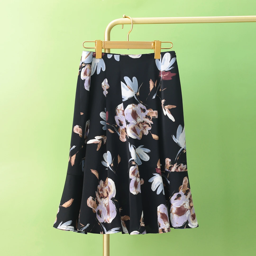 雪纺印花半身裙鱼尾裙小个子女夏季2026新款适合梨形身材今年流行