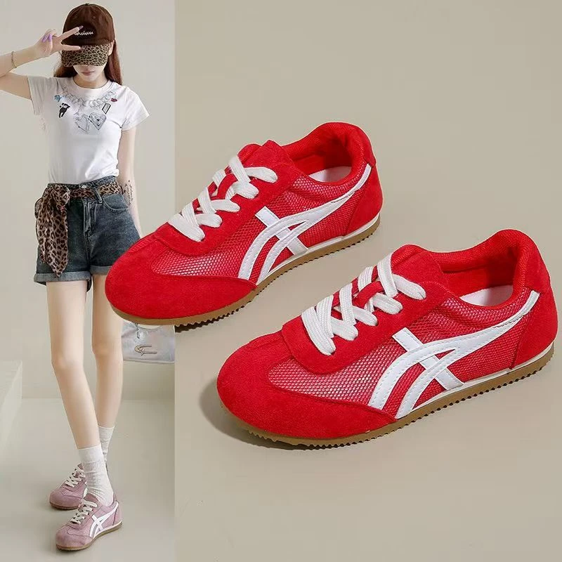 复古德训鞋女鞋2025年春季平底阿甘鞋运动鞋轻便休闲软底单鞋百搭