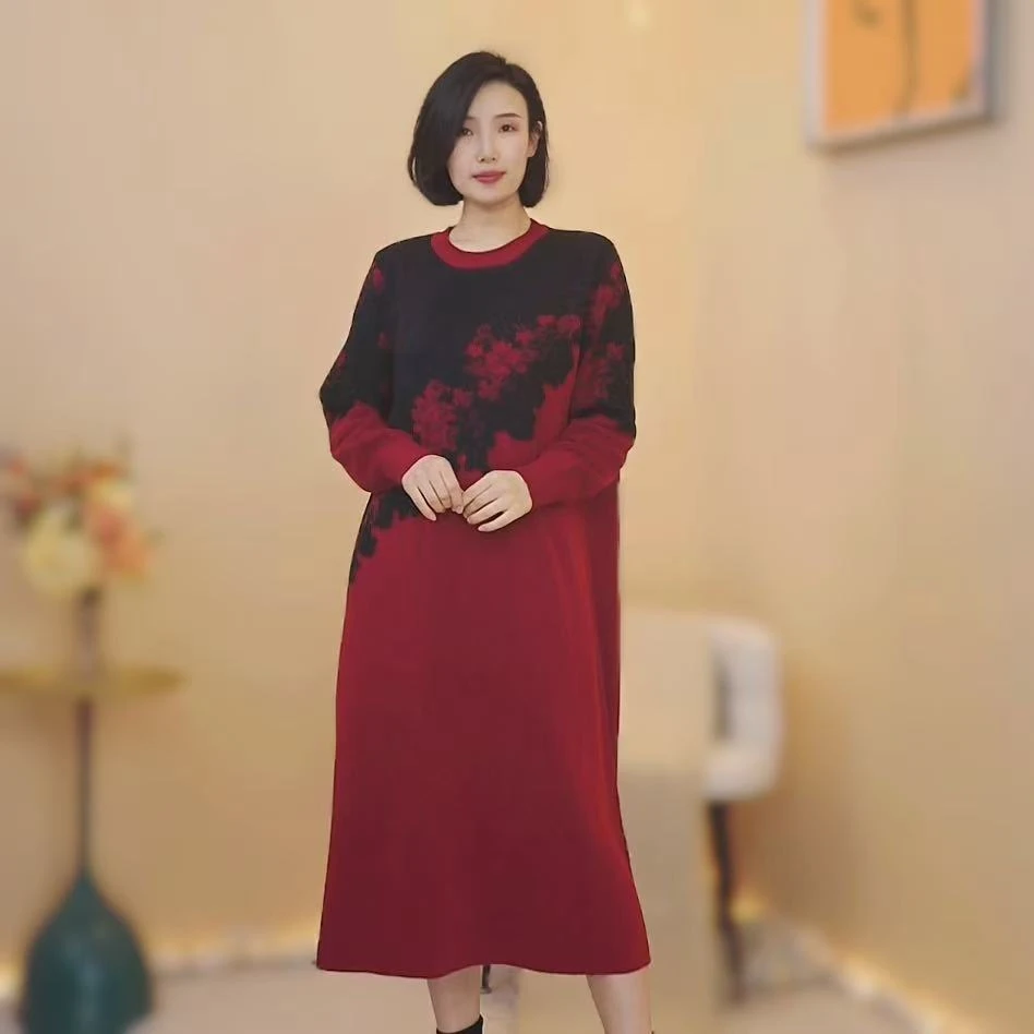 【X1139】2024年冬季新款时尚百搭气质连衣裙