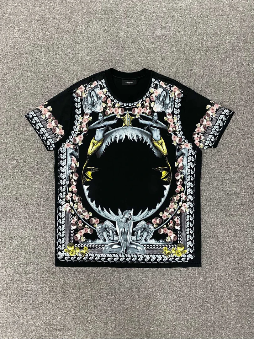 99新 Givenchy/纪梵希 欧式印花短袖T恤/黑色/XXS码