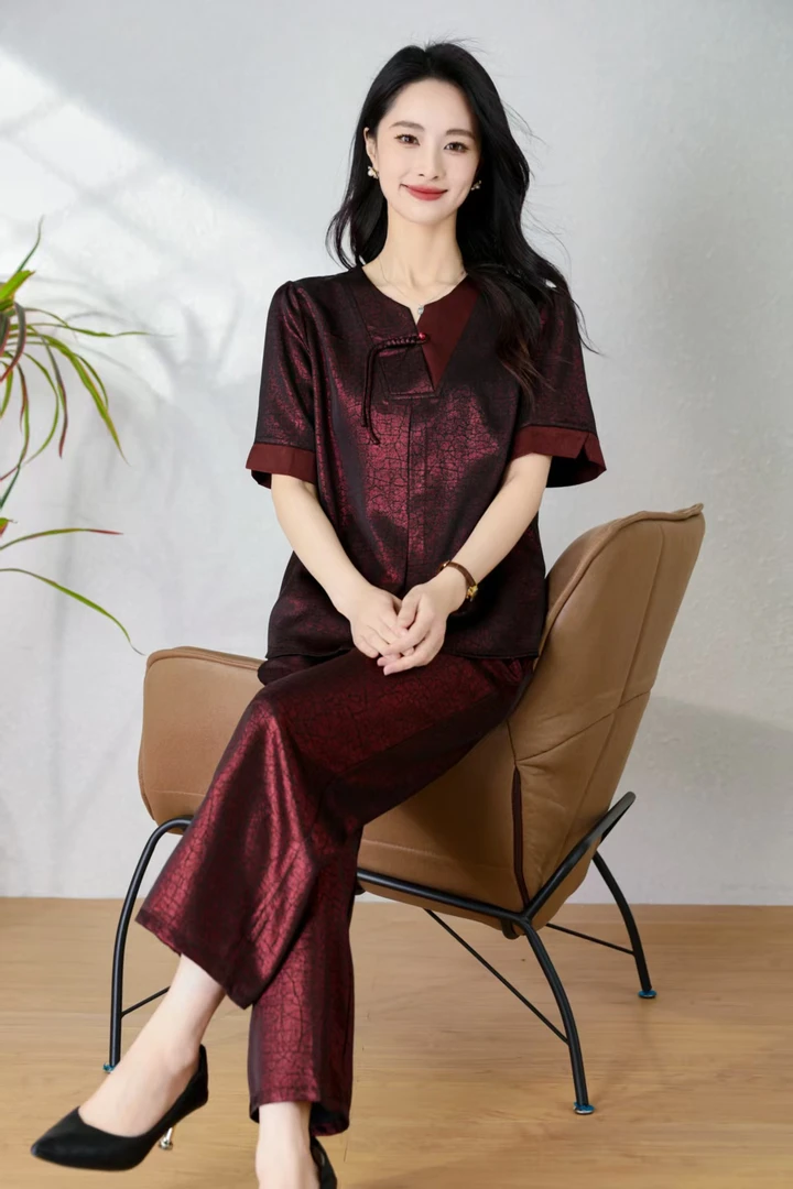 2222-夏季新款妈妈装复古新中式国风减龄显气质小衫