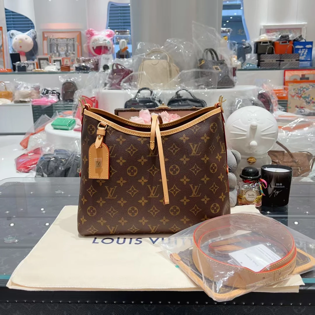 未使用 LouisVuitton/路易威登 carryall 小号 老花单肩斜挎包7.9