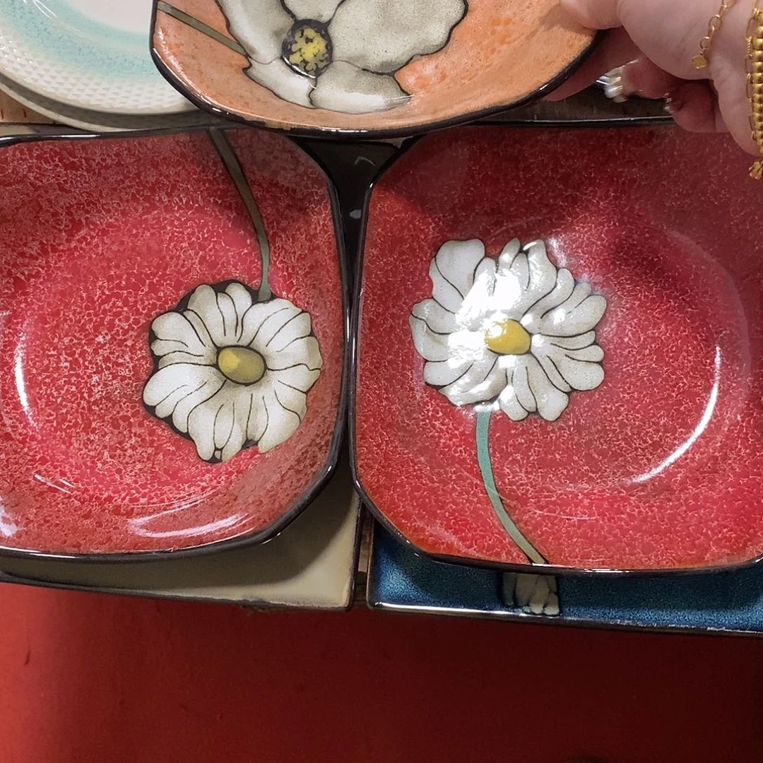 瓷片樱三个盘子微瑕不退不换