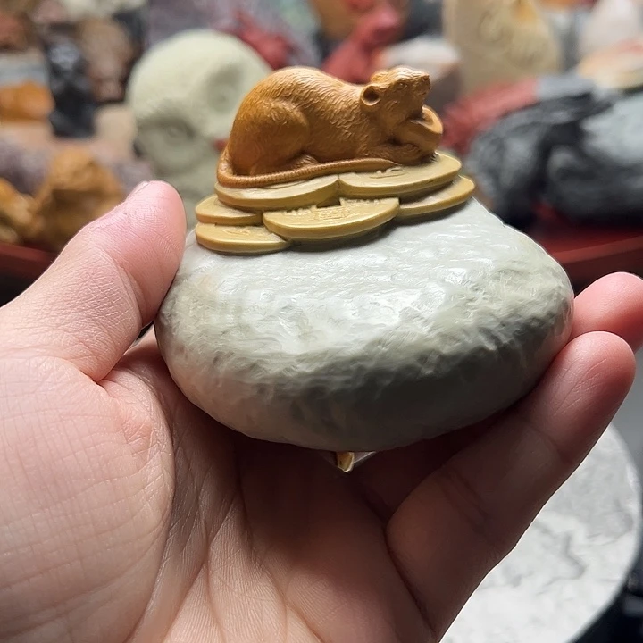 东北石松花石摆件