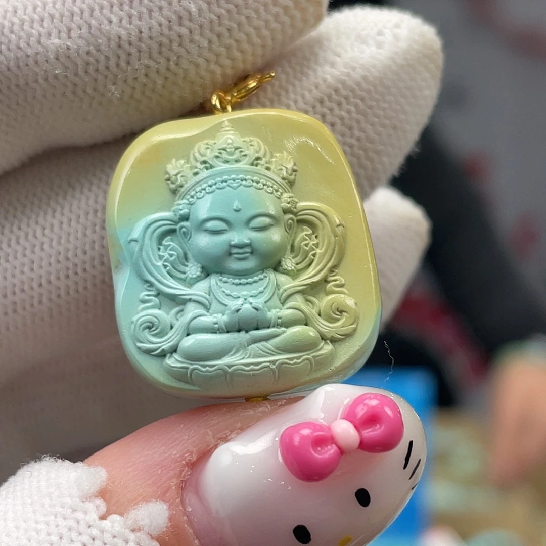 绿松石未镶嵌挂件