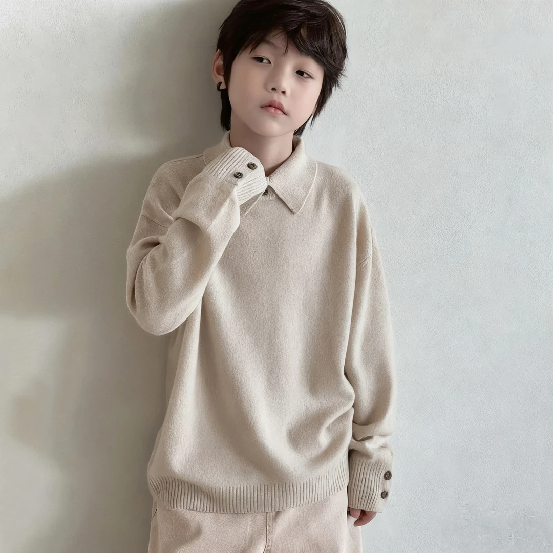 【不起球】男童毛衣韩国绒加厚保暖针织衫2025新款时尚男童针织毛衣