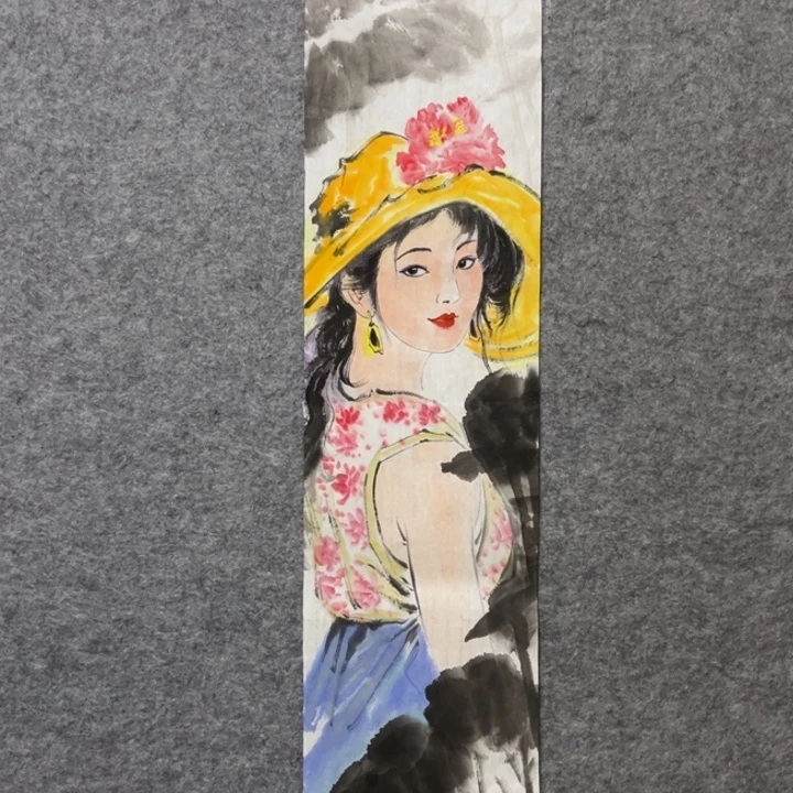 带灯款大鱼书画艺术作品三尺对条