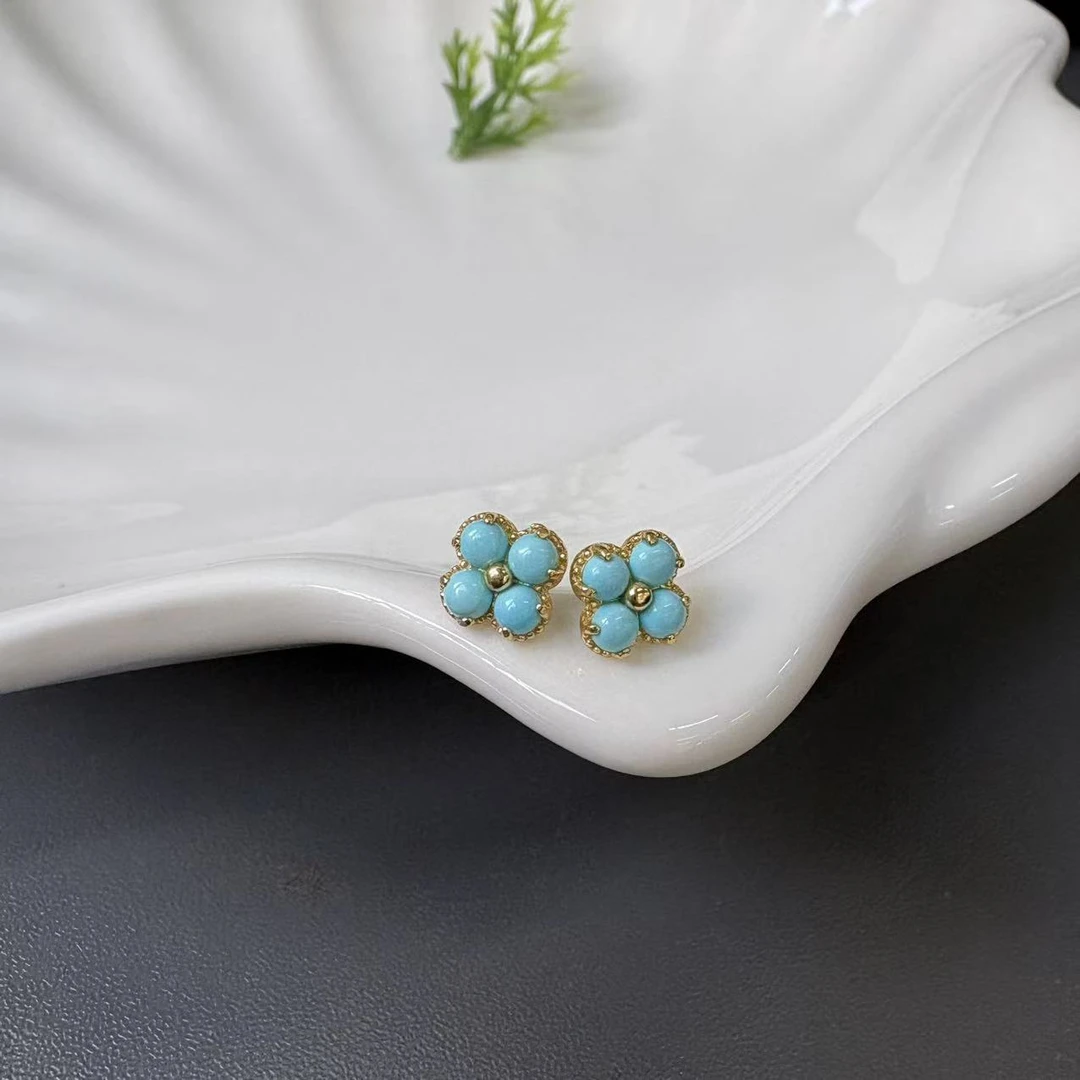 【洪老师】绿松耳钉