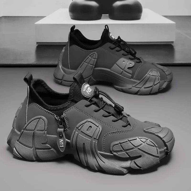 八哥潮流休闲男鞋厚底增高复古防滑耐磨时尚男士运动户外登山潮鞋