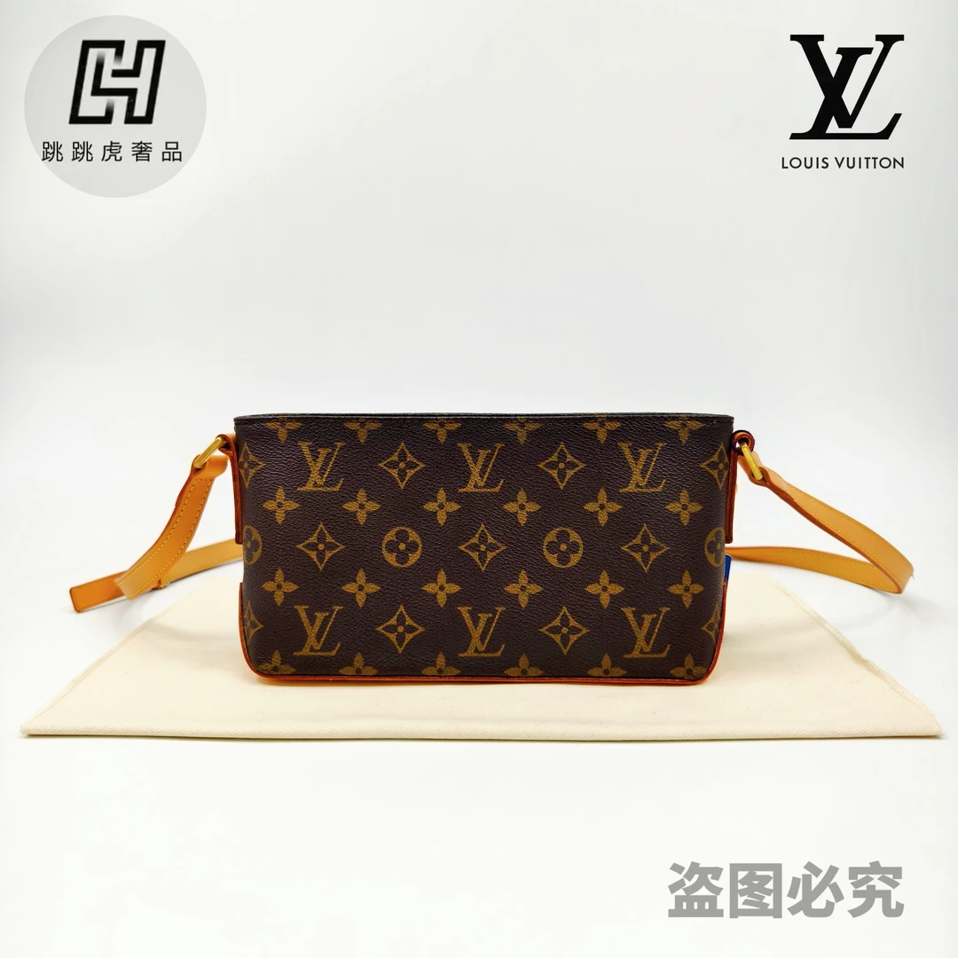 修复品LouisVuitton/路易威登 老花小船包单肩斜跨包