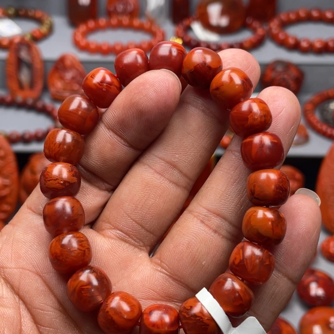 南红玛瑙未镶嵌珠宝奇石单圈11