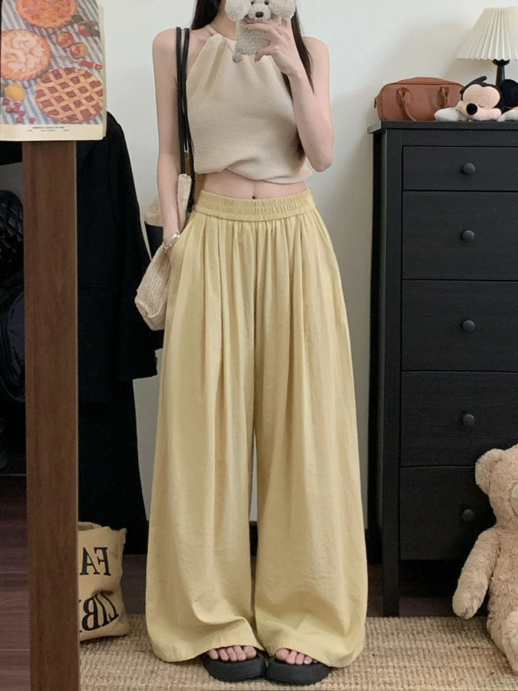 慵懒风多巴胺棉麻山本裤