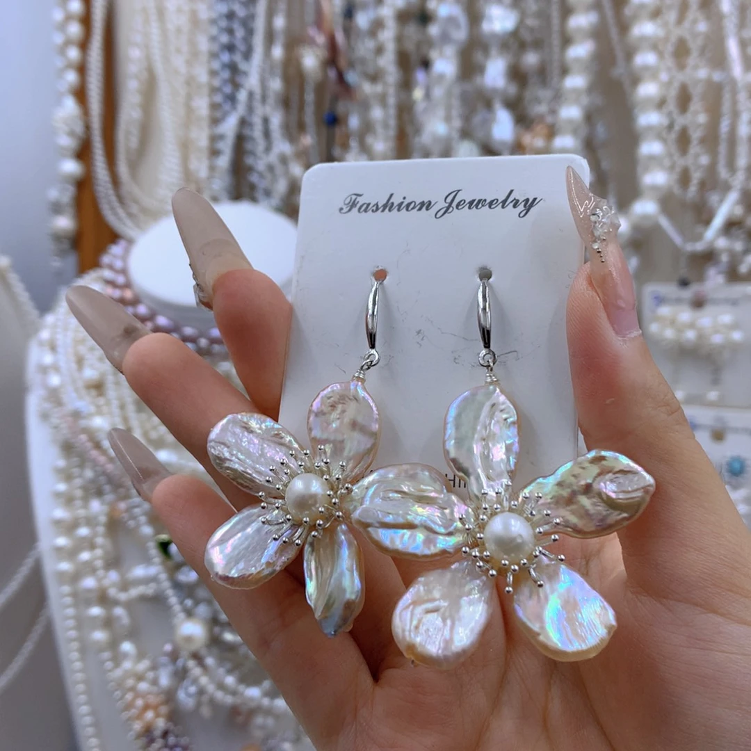 淡水珍珠银S925镶嵌项链耳饰