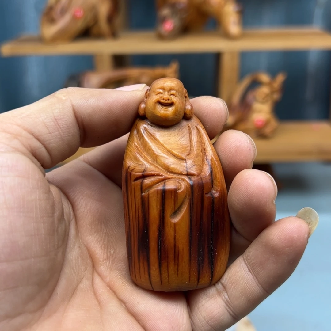 六***居木崖柏木摆件手把件