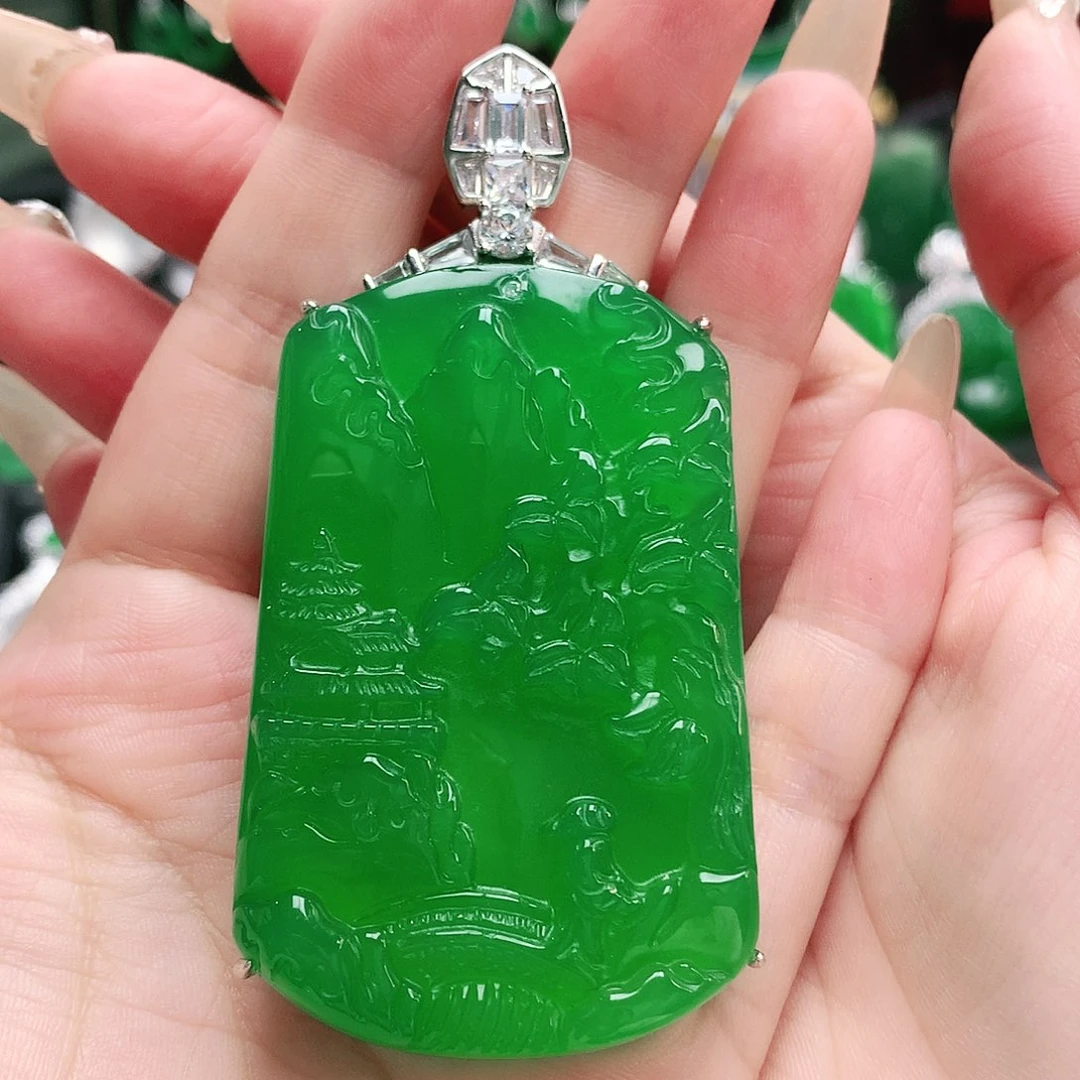 玛瑙/玉髓吊坠银S925镶嵌