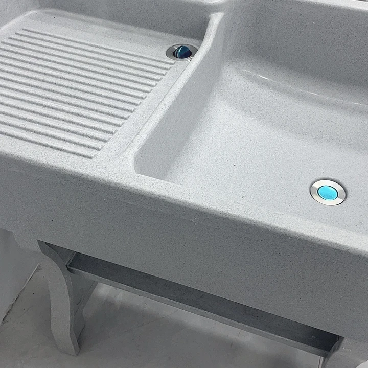 开***天石英石3台90.58.80cm平边带挡水灰色