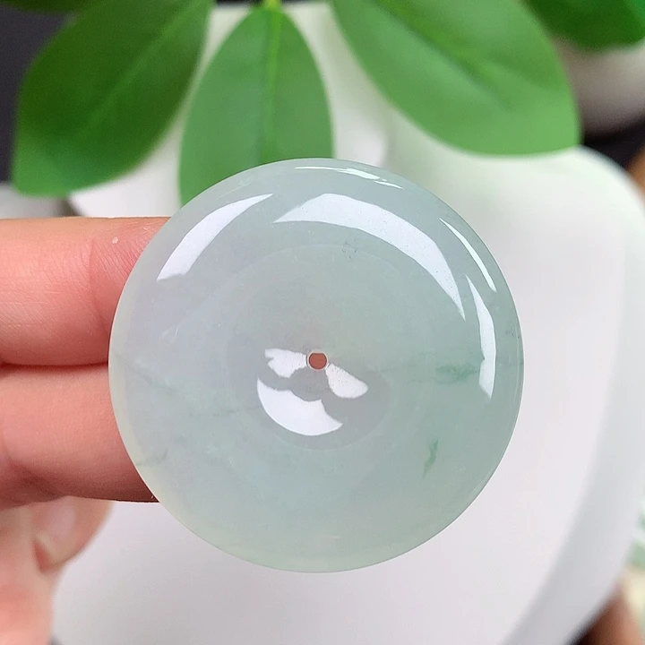 翡翠未镶嵌颈饰平安扣 35.7x5.8mm