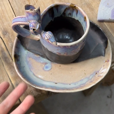 碗纯手工手捏咖啡杯餐具壶承