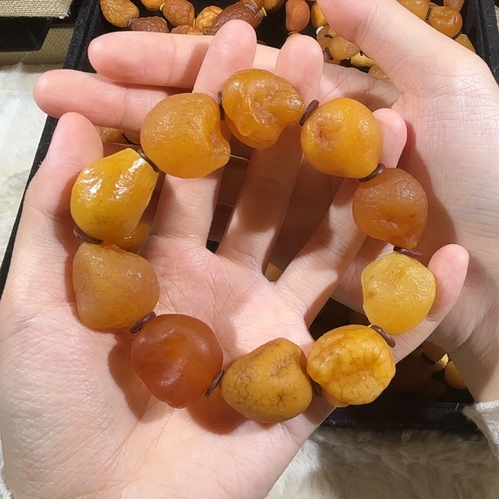 琥珀未镶嵌手链蜜蜡海漂手串