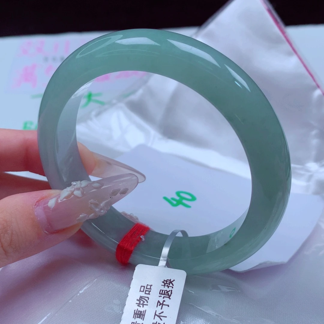 未镶嵌手镯翡翠天然缅甸翡翠A货手镯 40号