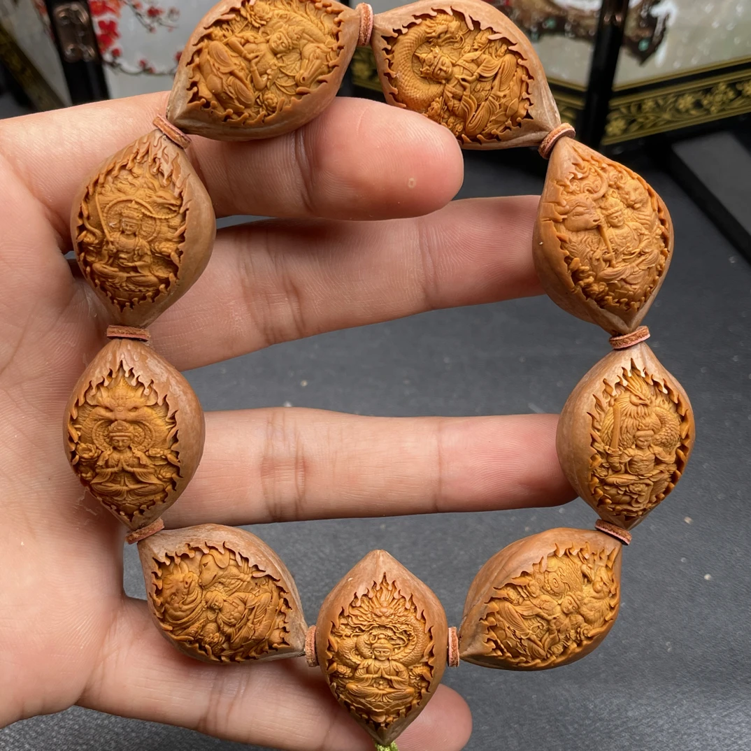 新款橄榄核铁核2.1十二生肖守护神手串