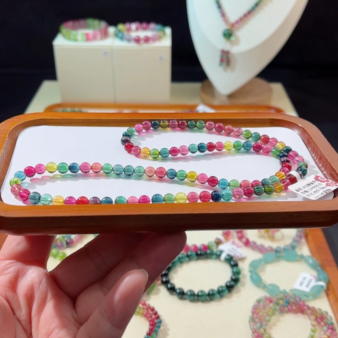 碧玺手串18K金镶嵌手串