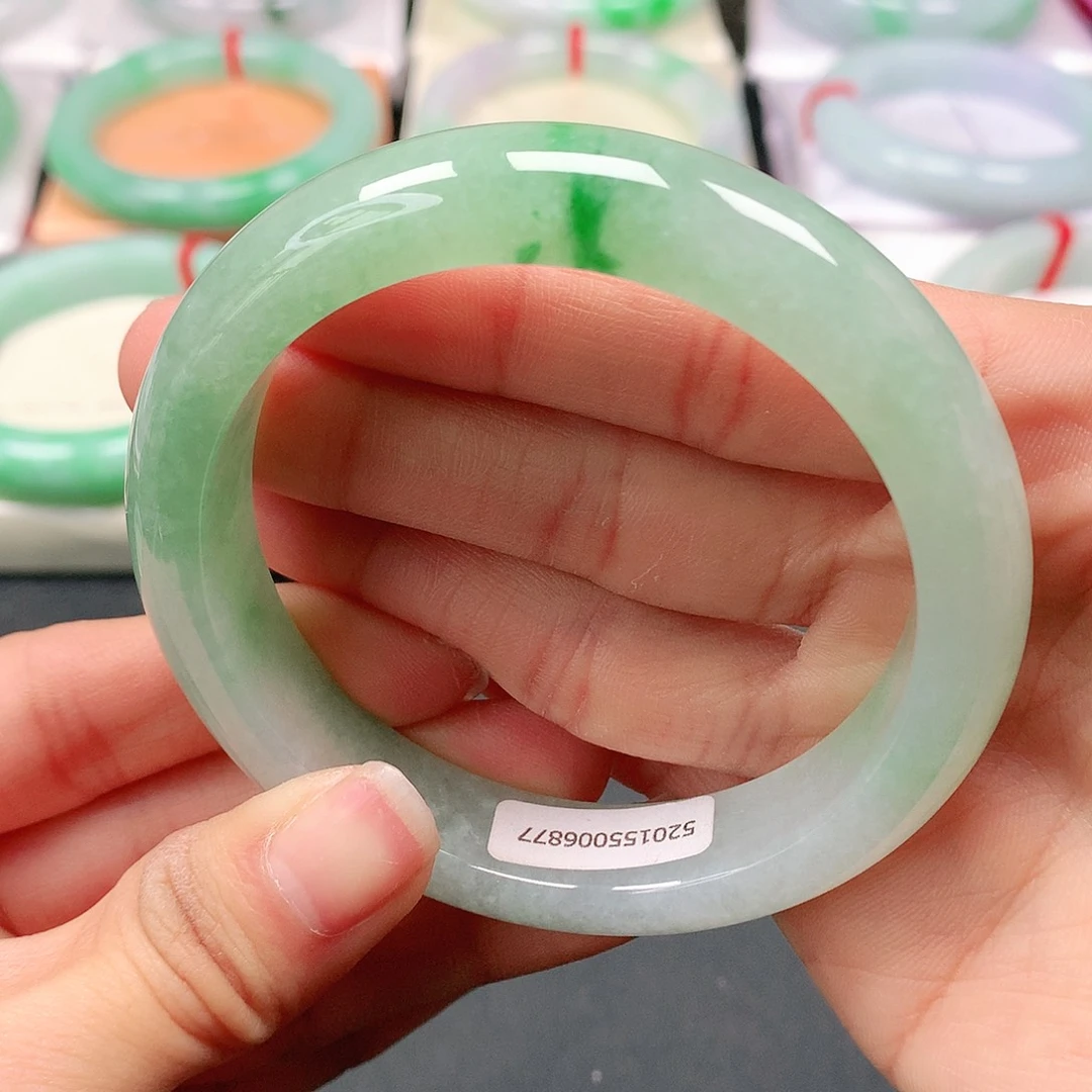 翡翠手镯未镶嵌天然翡翠手镯55