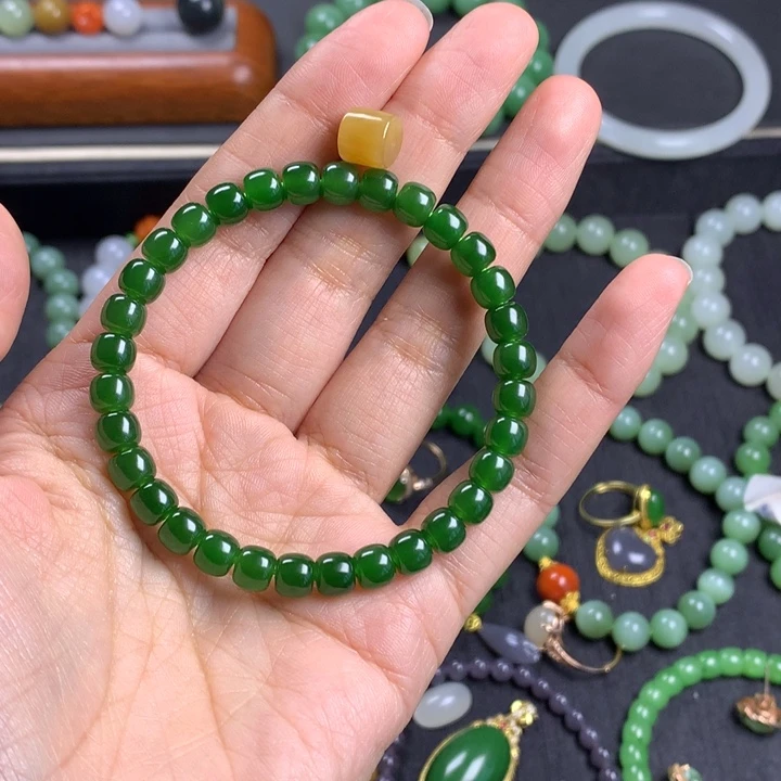 和田玉（碧玉）手链未镶嵌波**&