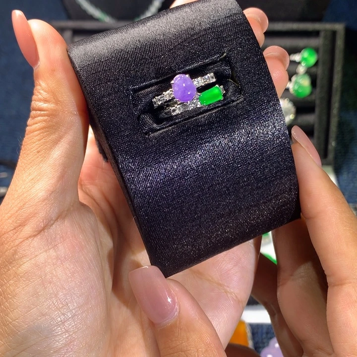 翡翠未镶嵌戒指双排戒