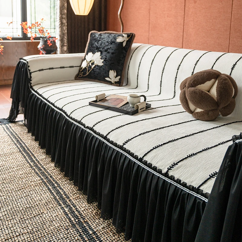 紫思轻奢现代高级感沙发盖布巾2025新款沙发垫全包雪尼尔