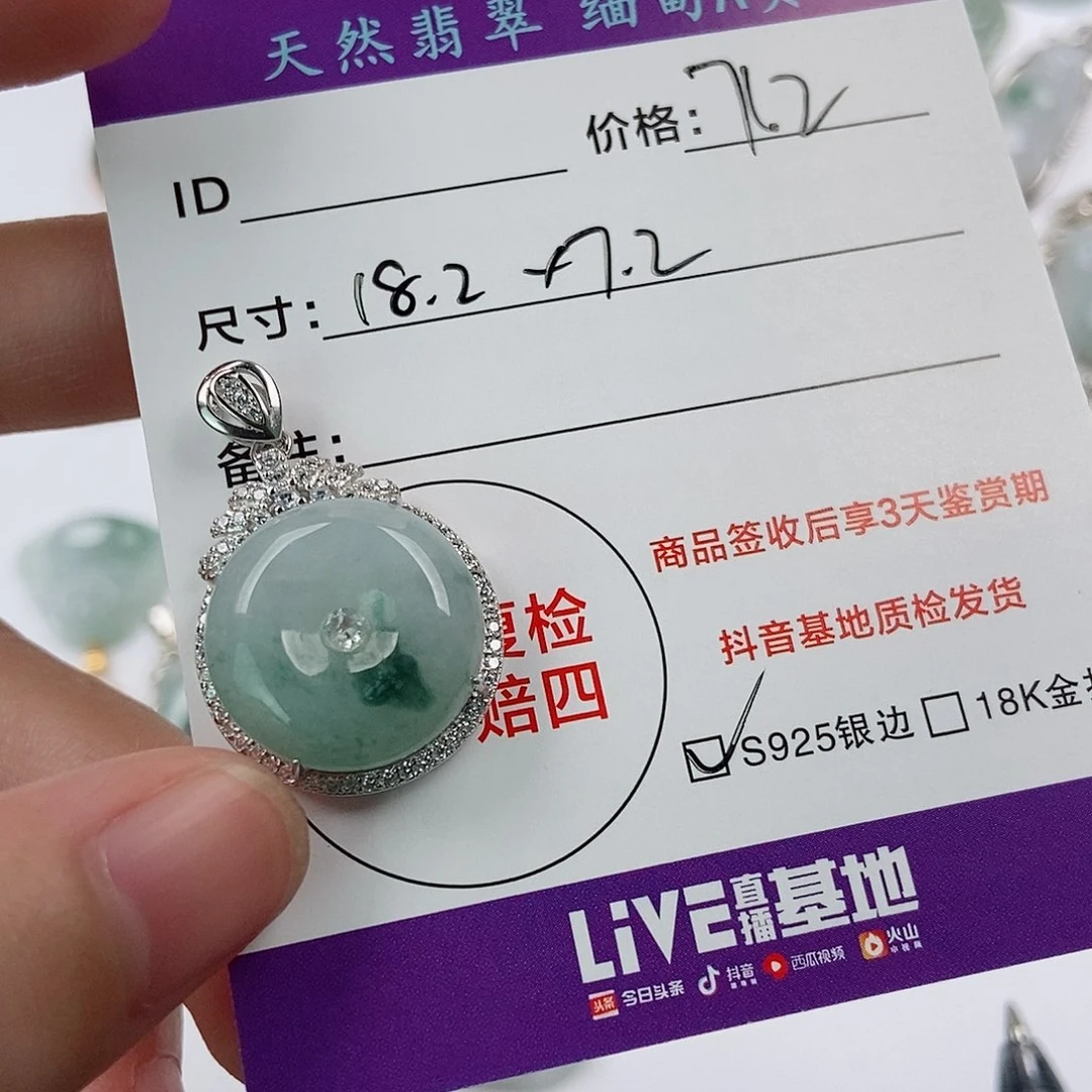 翡翠银S925镶嵌颈饰翡翠