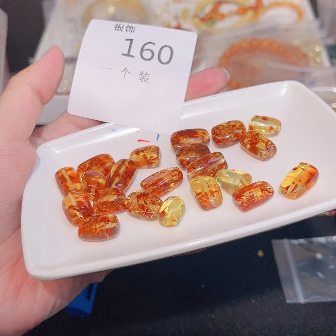 银S925镀金镶嵌珠宝半成品水晶160 。