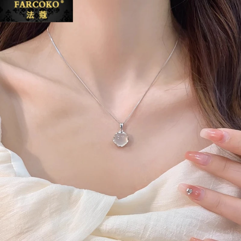 FARCOKO/法蔻 吊坠925银 白月光项链女款超仙温柔气质锁骨链礼物