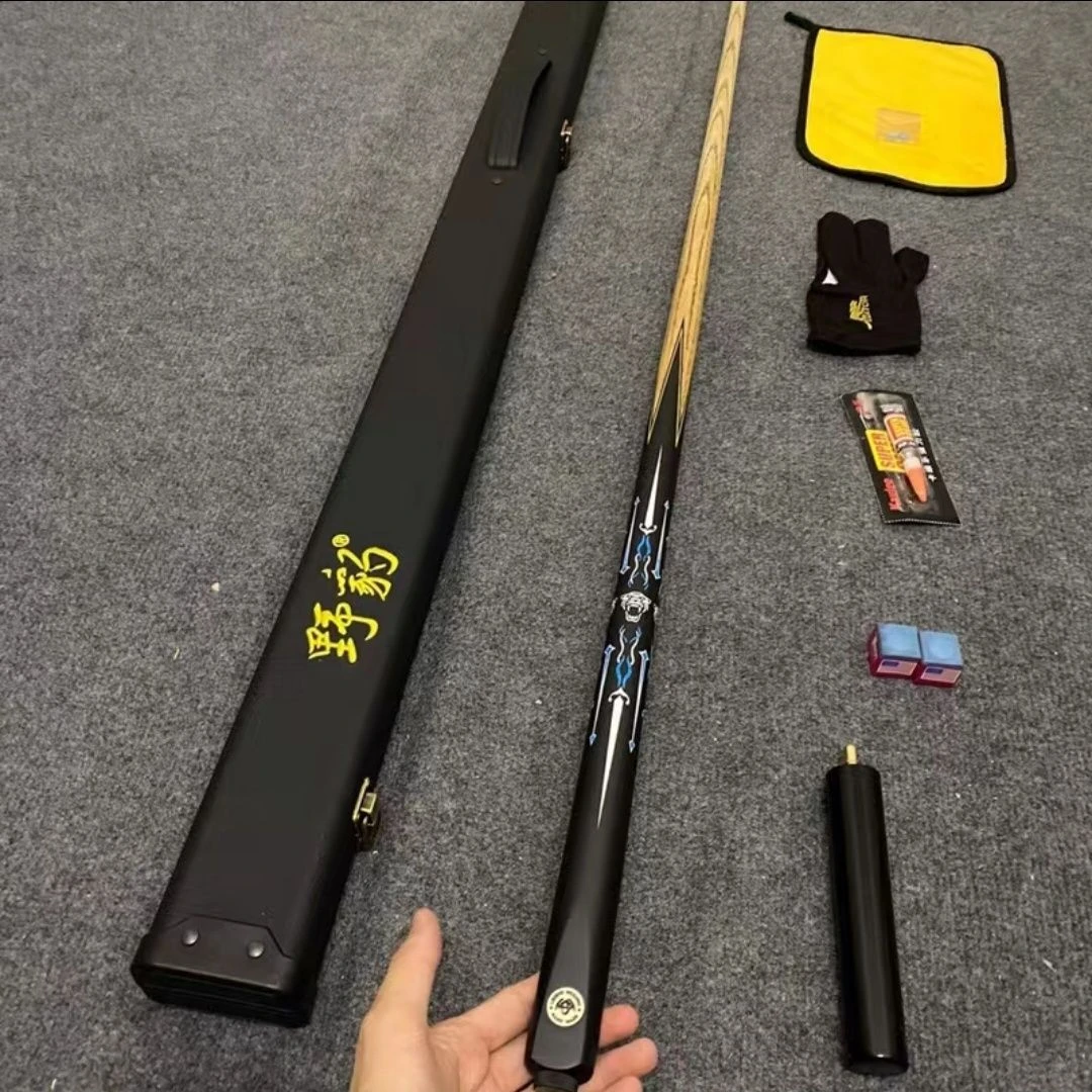 战神球杆台球球黑豹同款印花G3同款小头一体通杆黑八中式台球杆