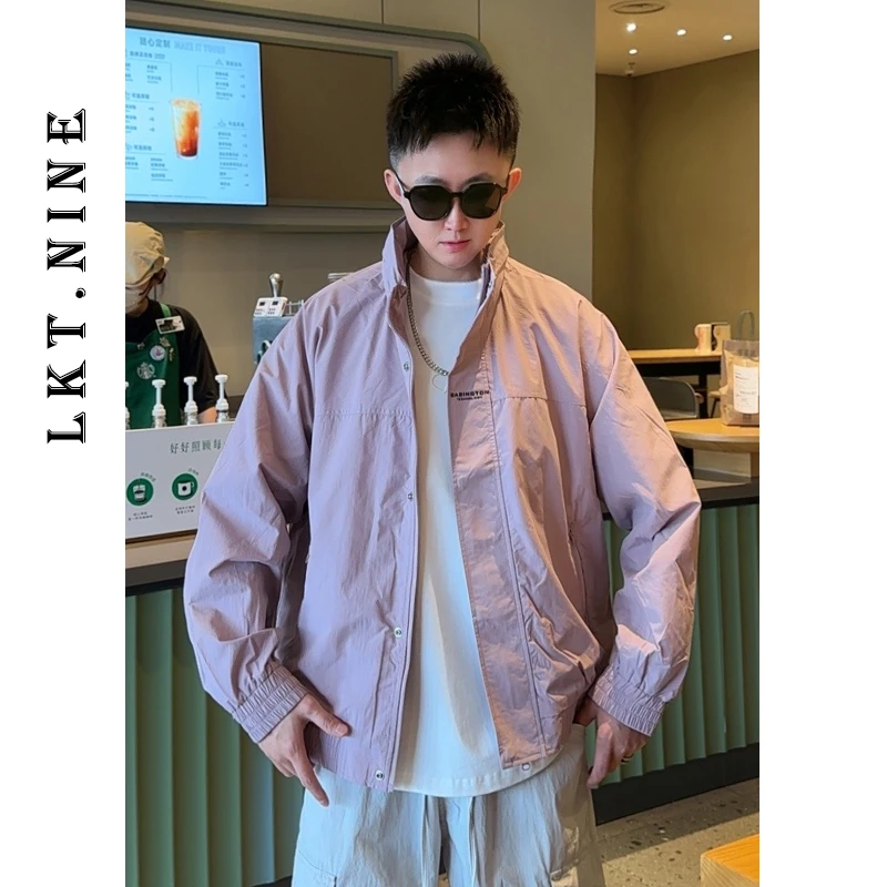 LKT.NINE春季潮牌百搭隐藏帽外套时尚休闲立领工装连帽夹克男9819