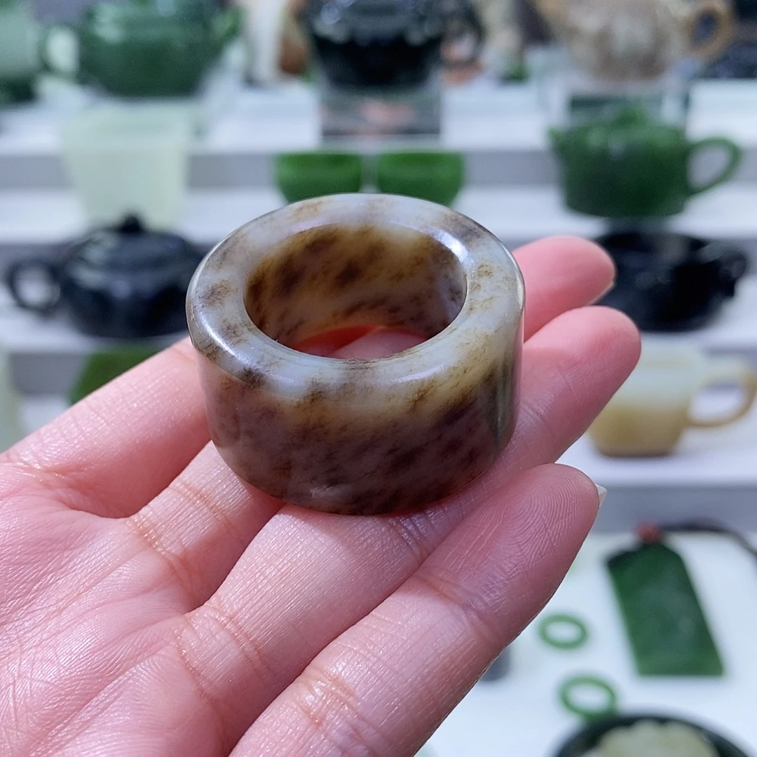 和田玉未镶嵌挂件扳指