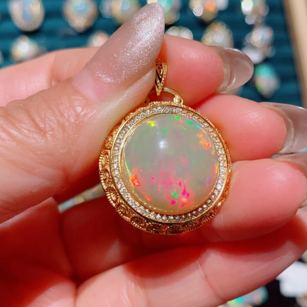 欧泊欧泊吊坠银S925镶嵌