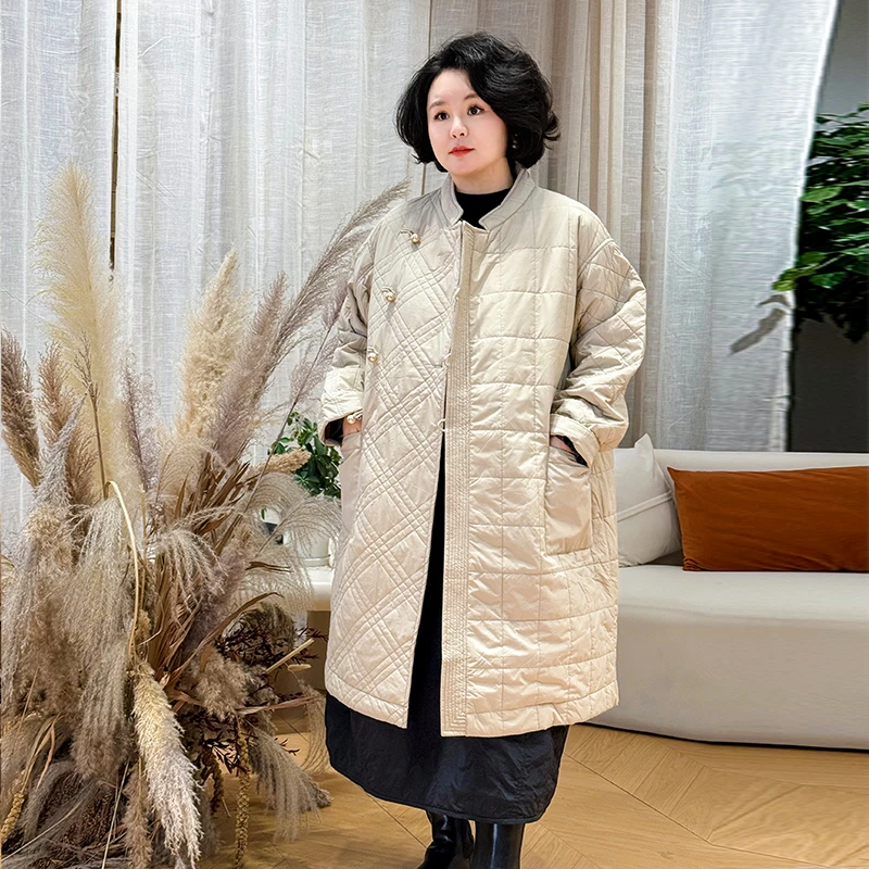【羽物家】宽松型长款常规棉衣棉服外套中长款秋冬BMLSJW0824039