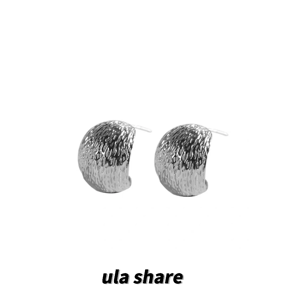 黄铜耳饰 【马玉星专属】几何C形褶皱豆豆耳环女时尚高级感弧形耳钉