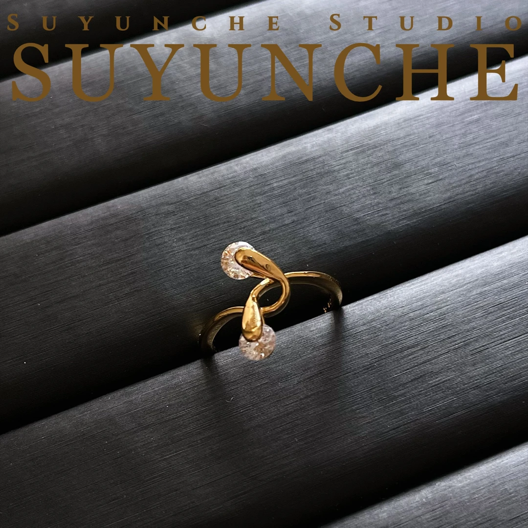 铜合金合成锆石戒指 Suyunche2285别致时尚新款轻奢百搭气质戒指