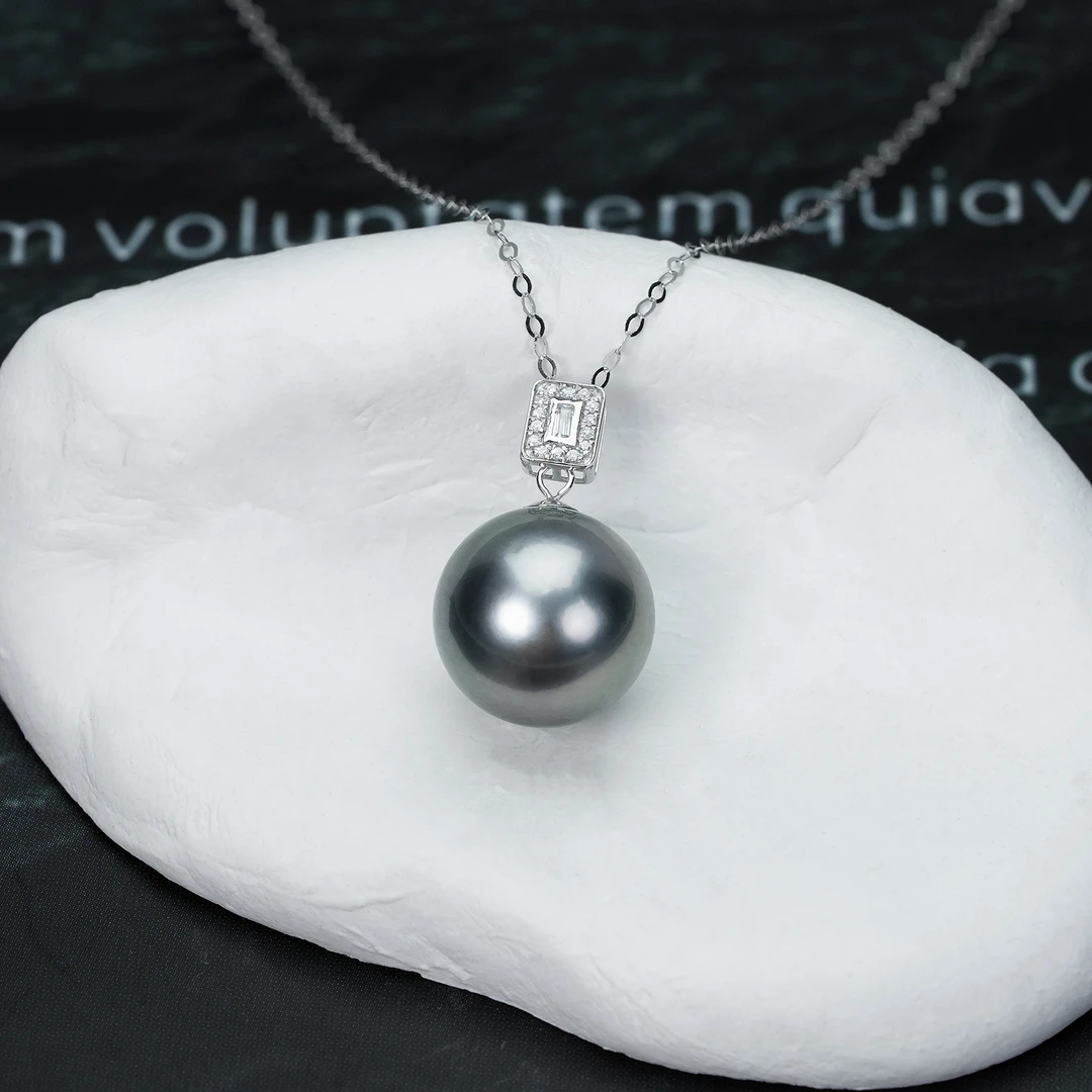 【鸭鸭】尊鼎珍珠-通体18k海水大溪地吊坠11-12mm