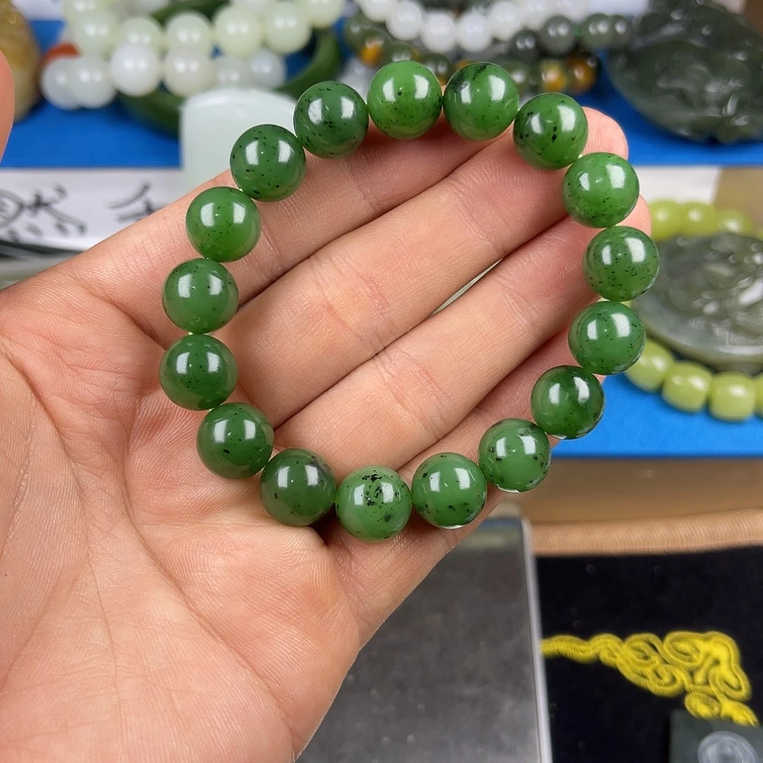 和田玉未镶嵌颈饰和田玉俄罗斯碧玉12毫米