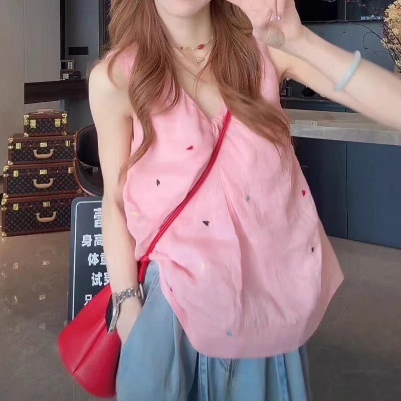 2025夏季显瘦马甲背心气质百搭小众宽松无袖短款时尚外穿休闲上衣