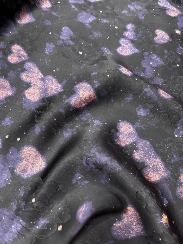 浪漫爱心  红云纱国风新中式服装面料